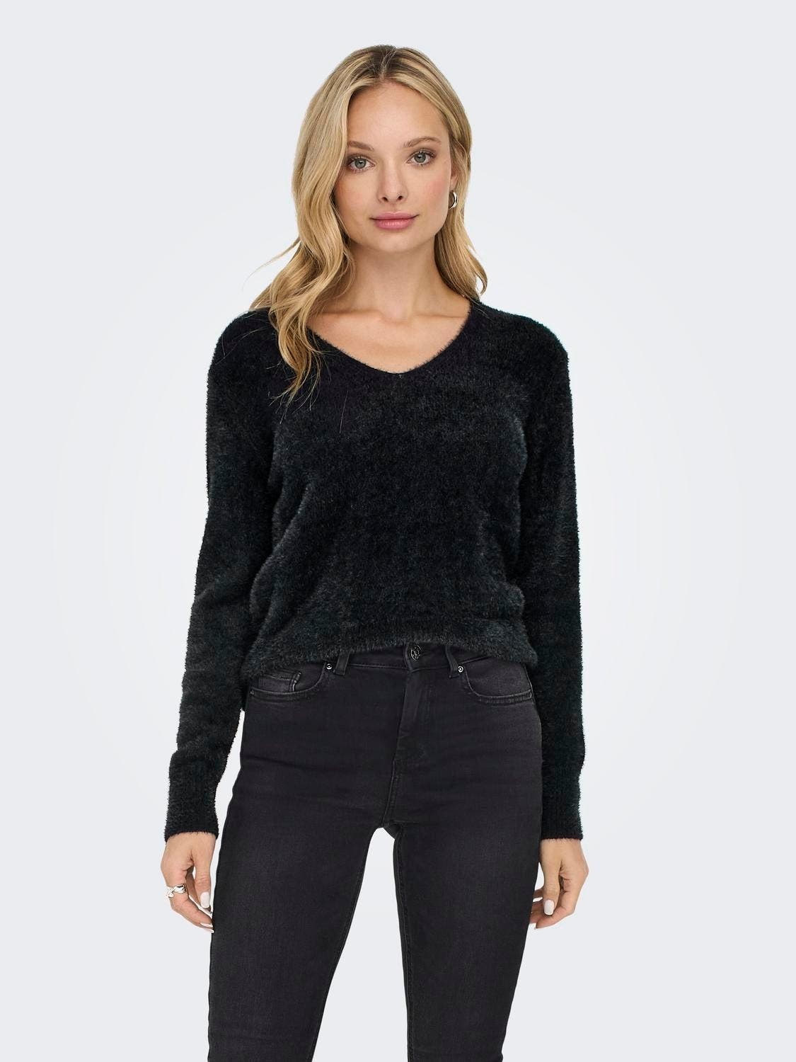 ONLELLA PIUMO LS V-NECK KNT 