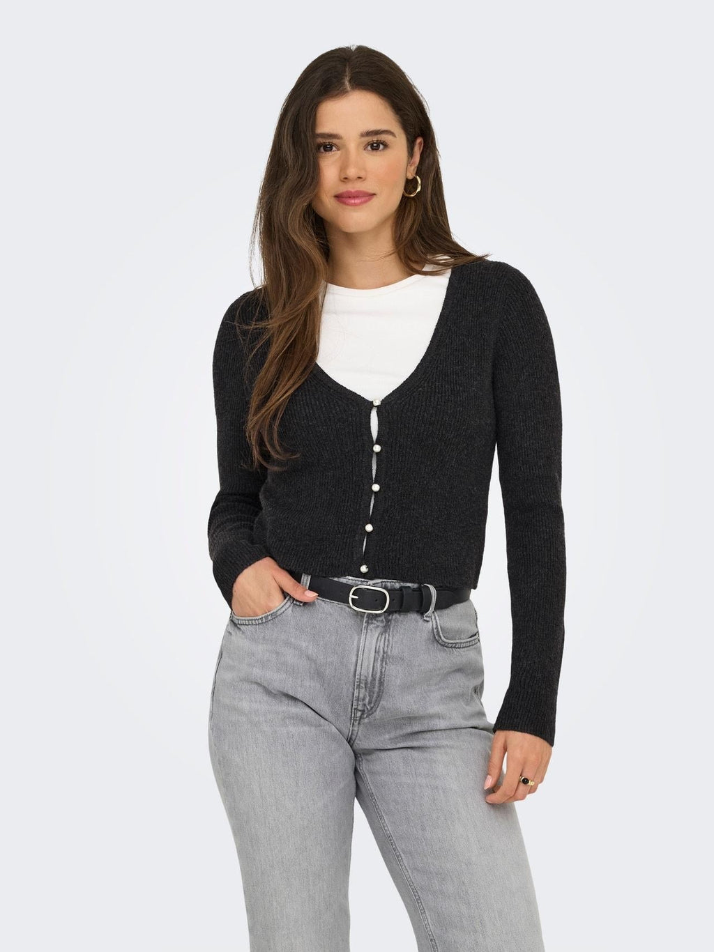ONLRICA LIFE LS VNECK PEARLCARD KNT 