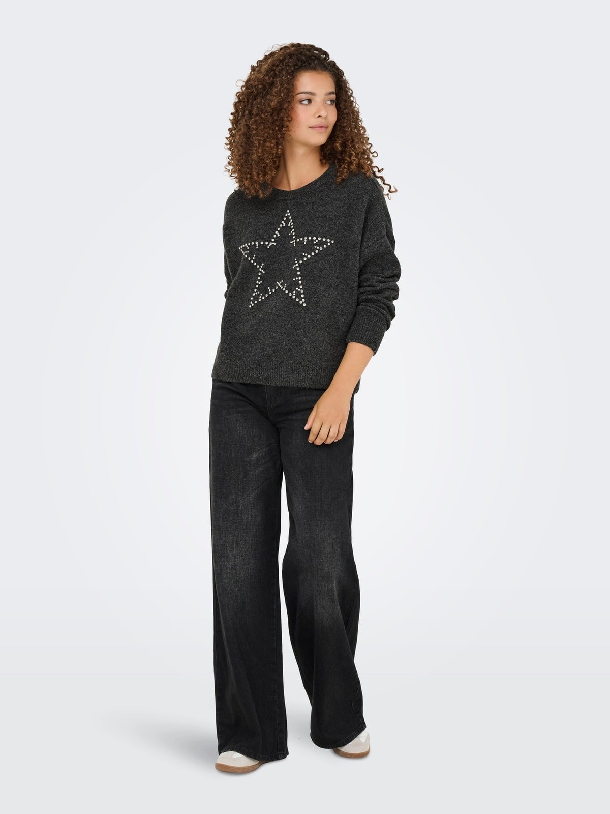 ONLRENATA LIFE LS O-NECK BLING KNT 