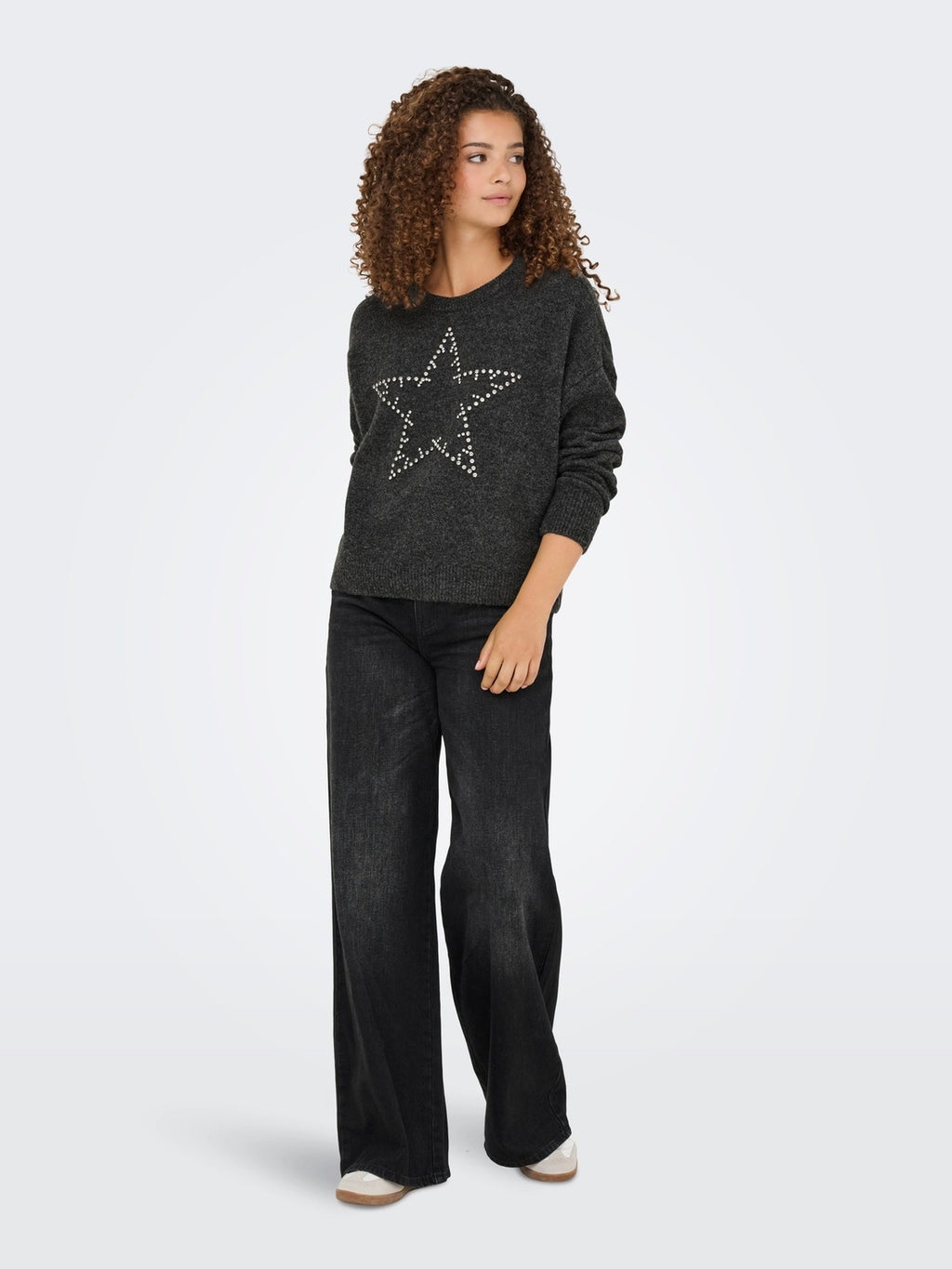 ONLRENATA LIFE LS O-NECK BLING KNT 