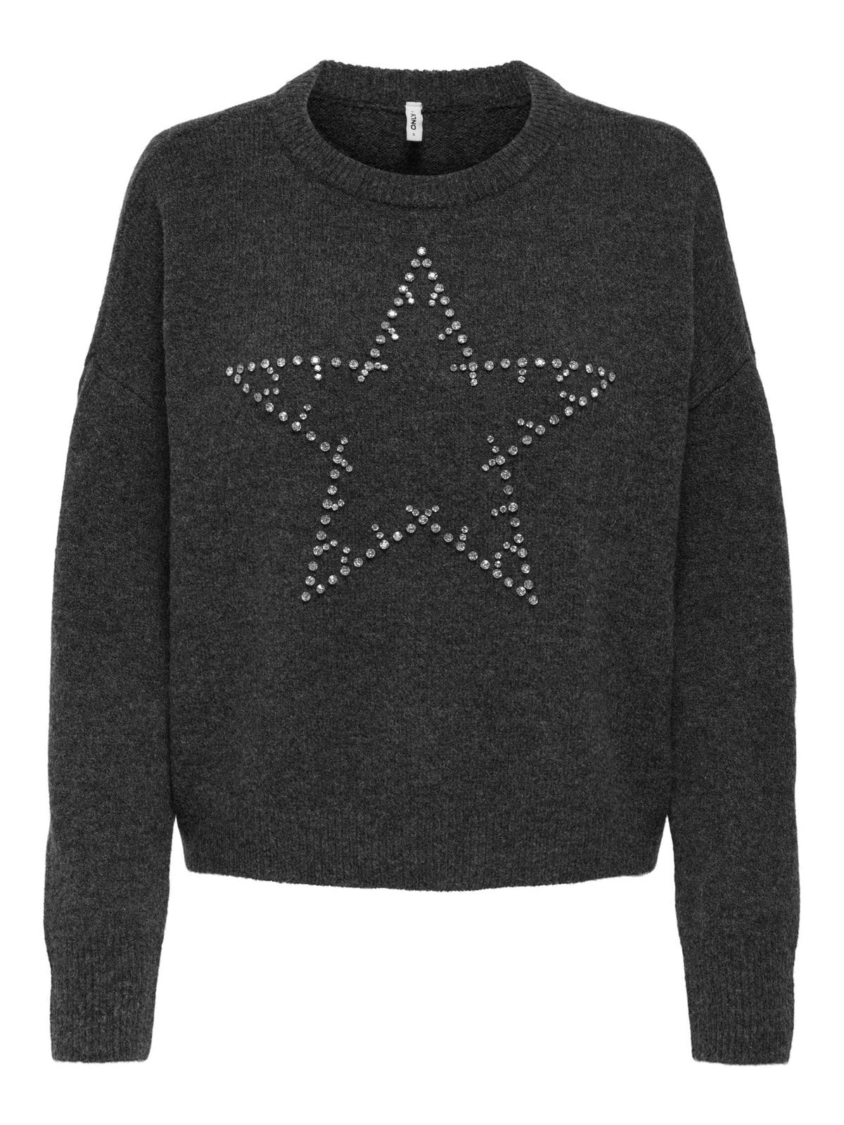 ONLRENATA LIFE LS O-NECK BLING KNT 