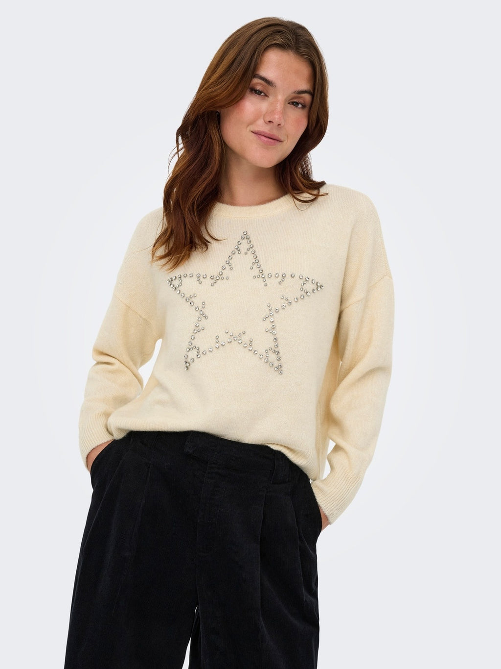 ONLRENATA LIFE LS O-NECK BLING KNT 