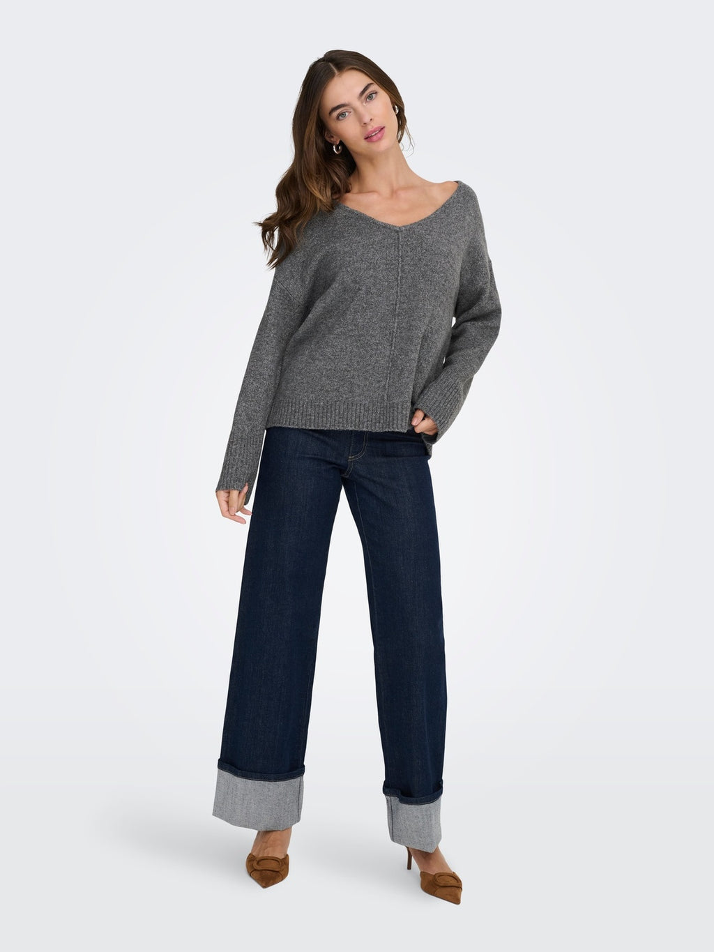 ONLWHITNEY LIFE LS V-NECK KNT 