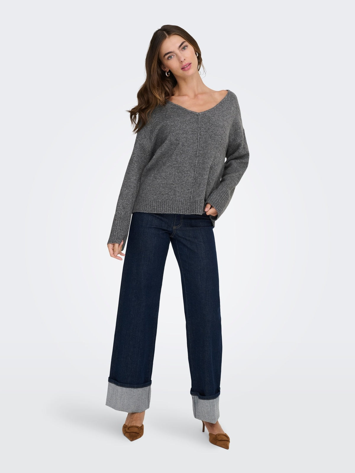 ONLWHITNEY LIFE LS V-NECK KNT 