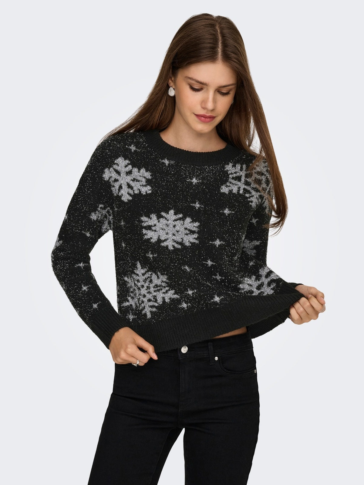 ONLXMAS ROLFA LS ONECK SNOWFLAKES KNT 