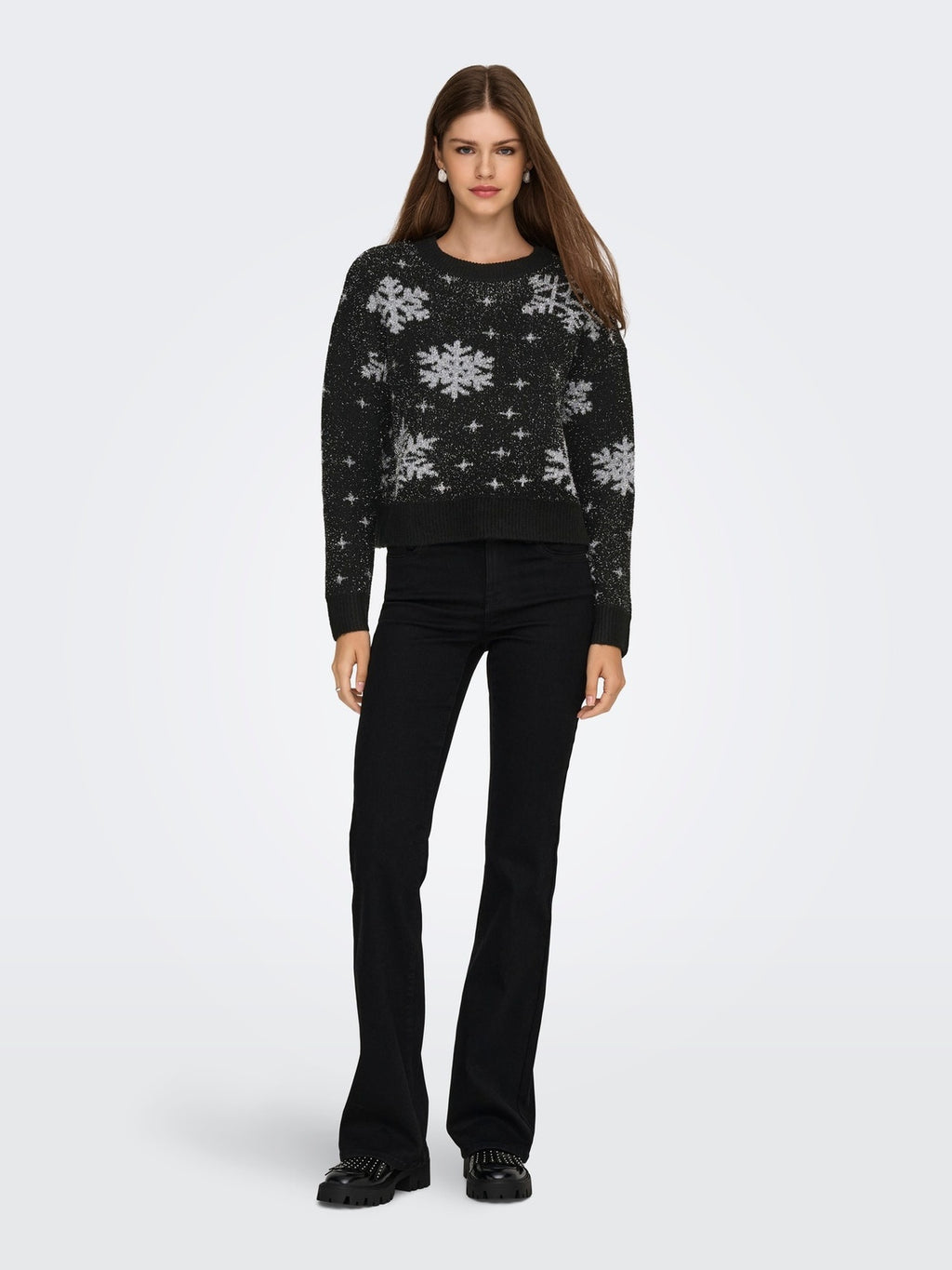 ONLXMAS ROLFA LS ONECK SNOWFLAKES KNT 