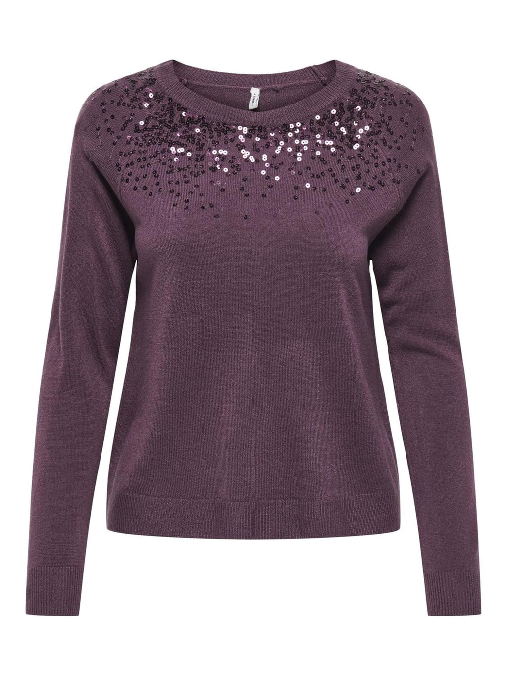 ONLSTARRY LS SEQUIN O-NECK KNT 