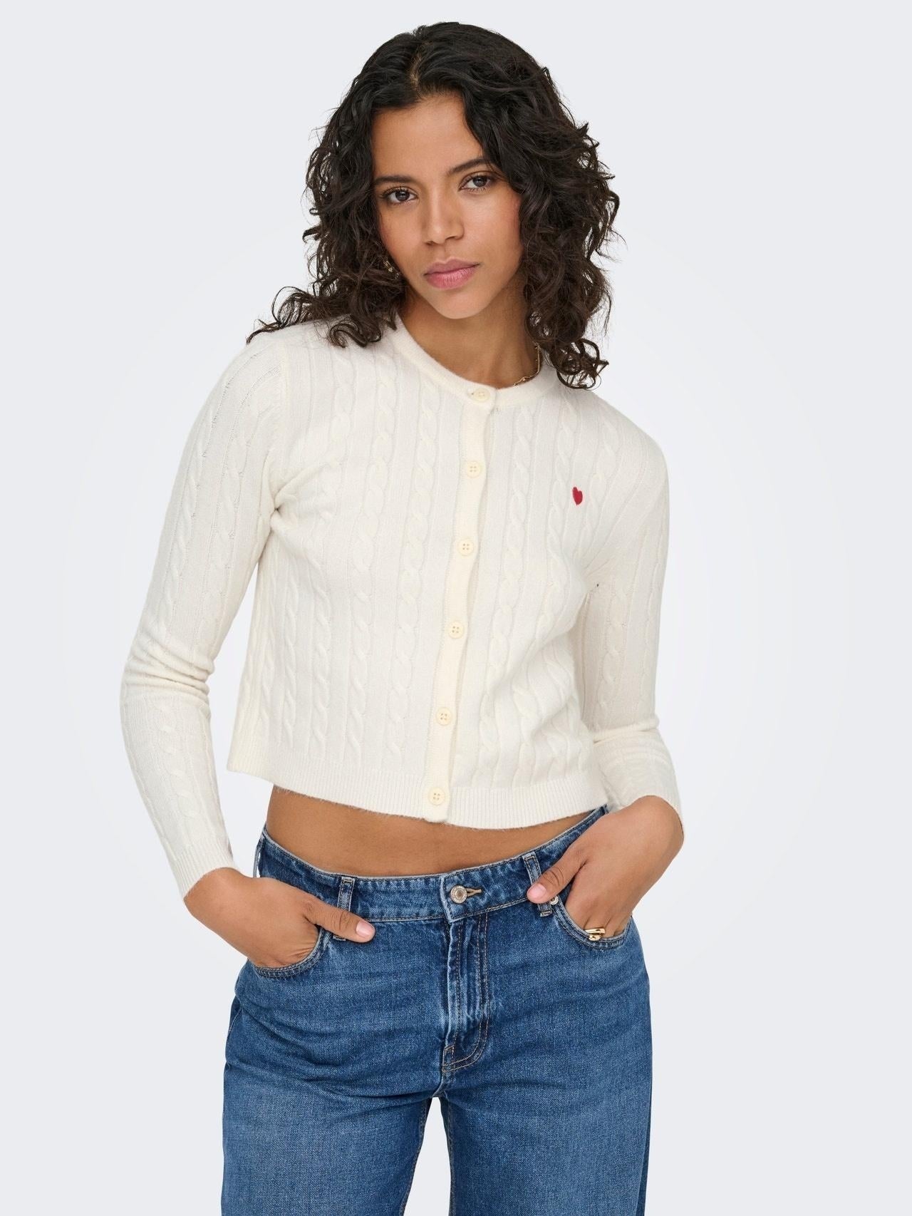 ONLKATIA LS CABLE BUTTON CARDIGAN CC KNT 