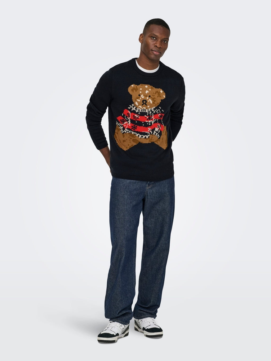 ONSXMAS REG 5 TEDDY CREW KNIT 