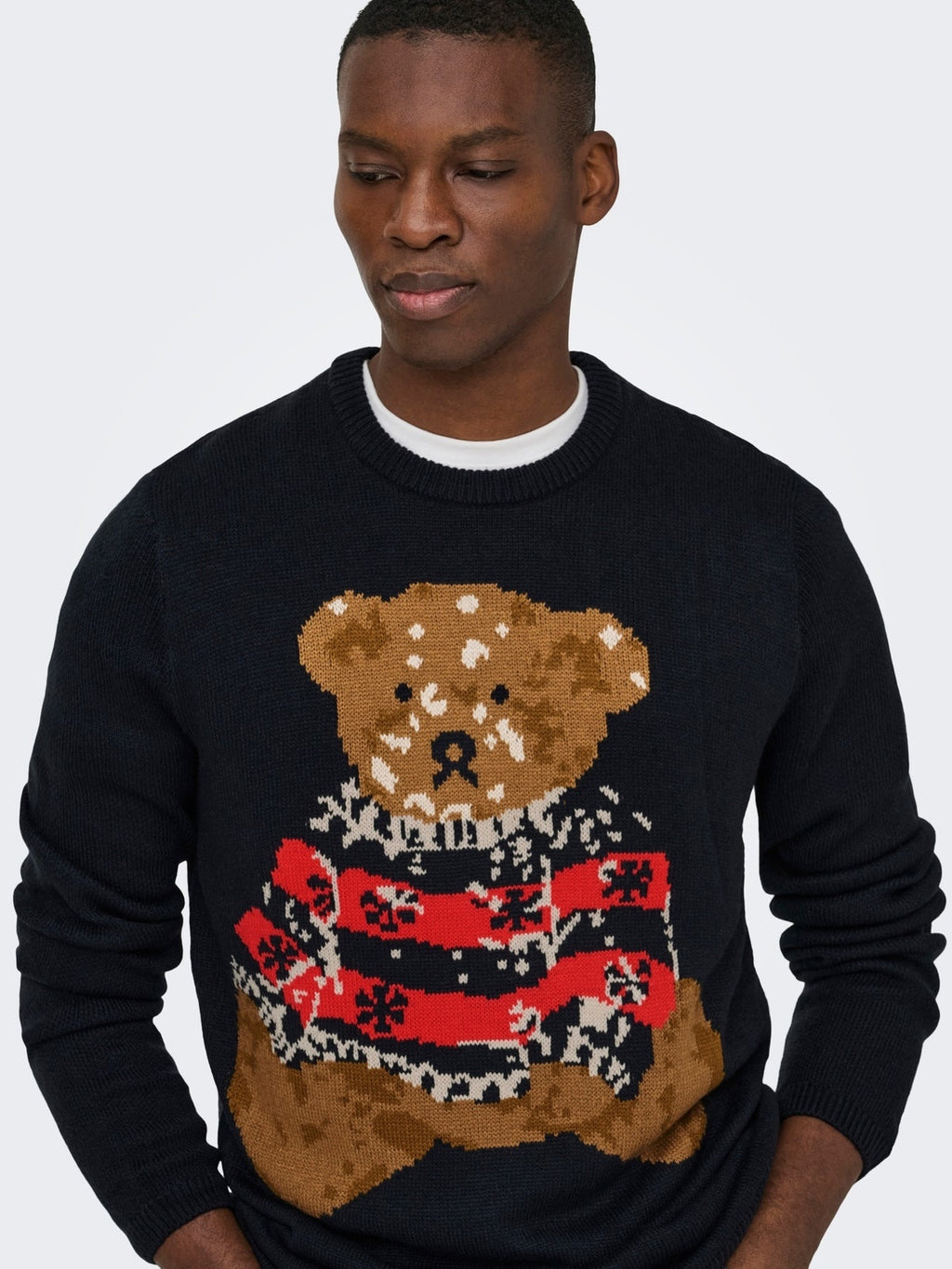 ONSXMAS REG 5 TEDDY CREW KNIT 