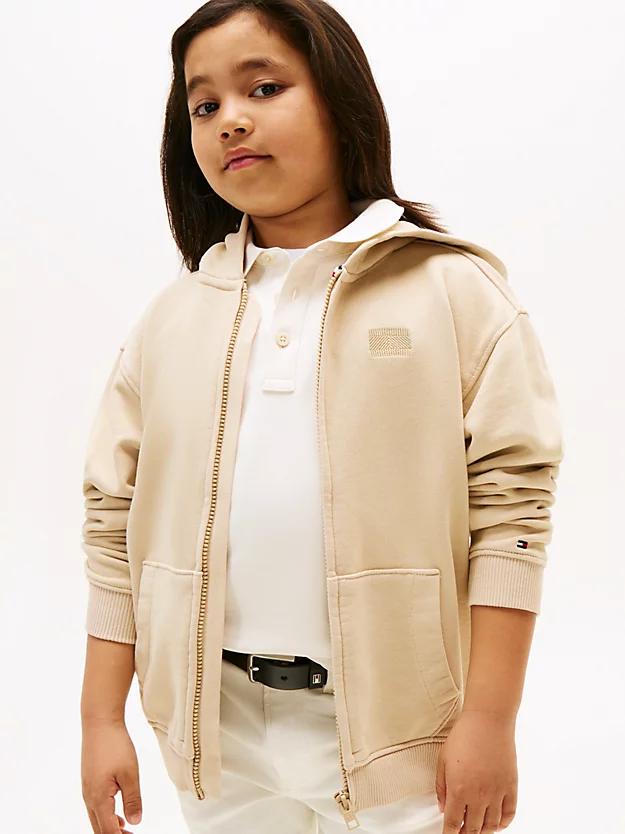 TONAL FLAG EMB  ZIP HOODIE 