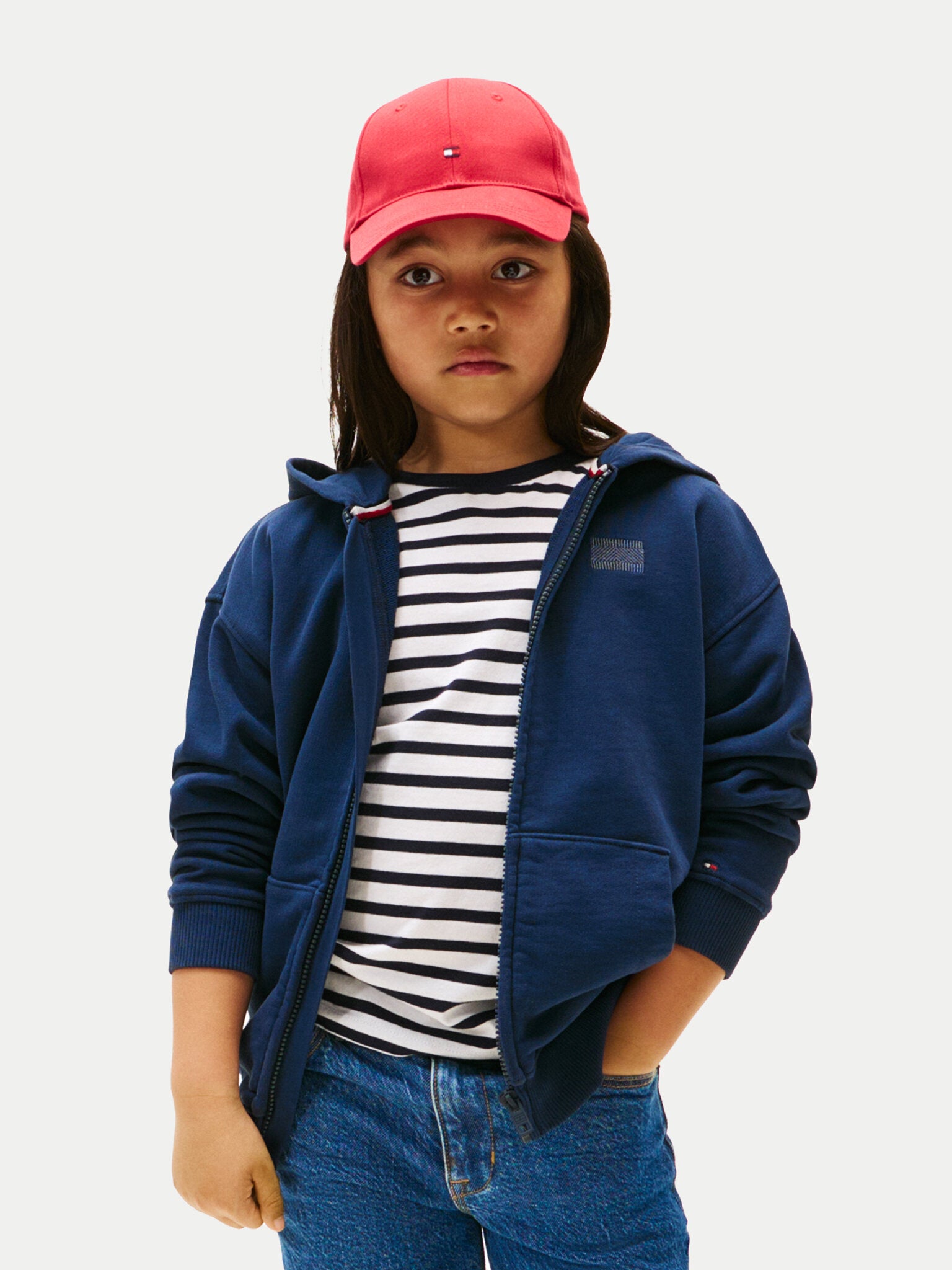 TONAL FLAG EMB  ZIP HOODIE 