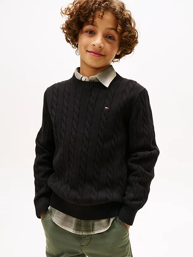 COTTON CABLE SWEATER 