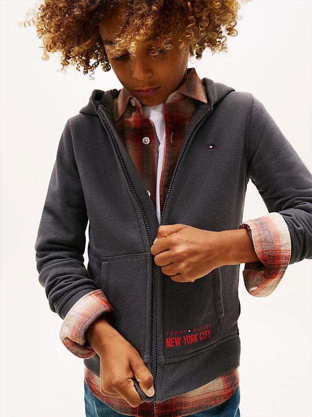 NYC PRINT ZIPTHROUGH HOODIE 