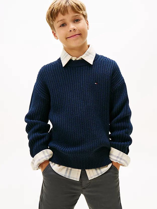 HALF CARDIGAN C-NECK SWEATER 