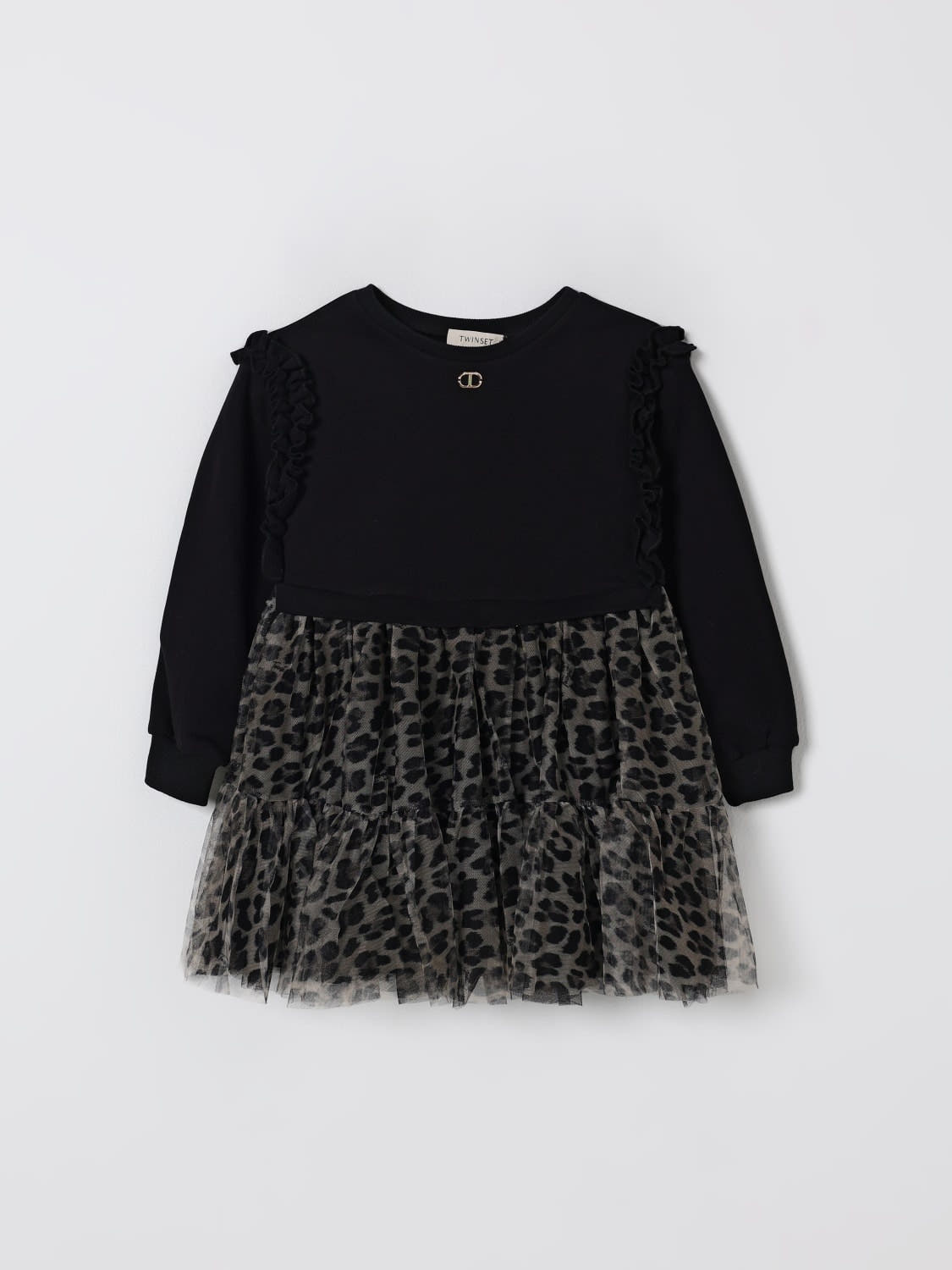 ABITO IN FELPA CON GONNA A BALZE IN TULLE 