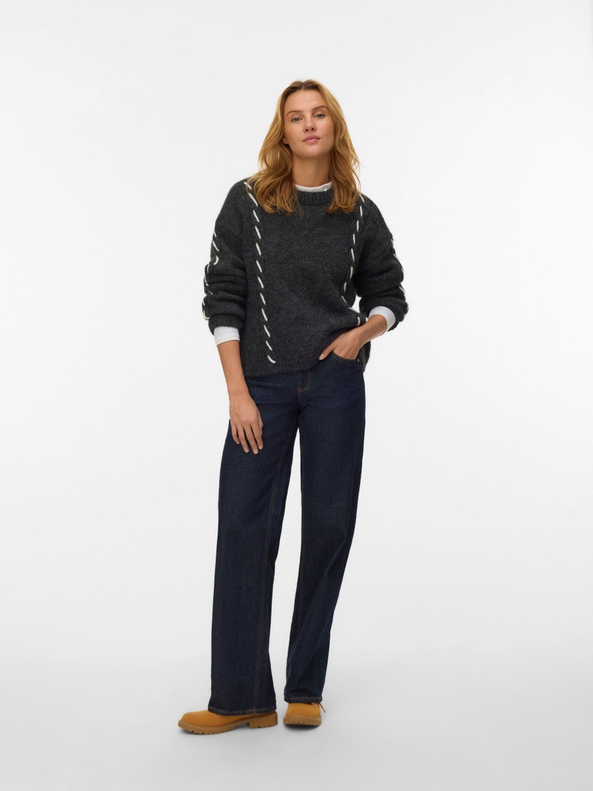 VMILINA LS O-NECK HANDSTITCH PULLOVER 