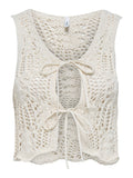 ONLY ONLLIZZY LIFE SL CROCHET TIE VEST KNT