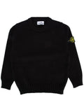 STONE ISLAND JUNIOR Maglione Girocollo In Cotone Bianco