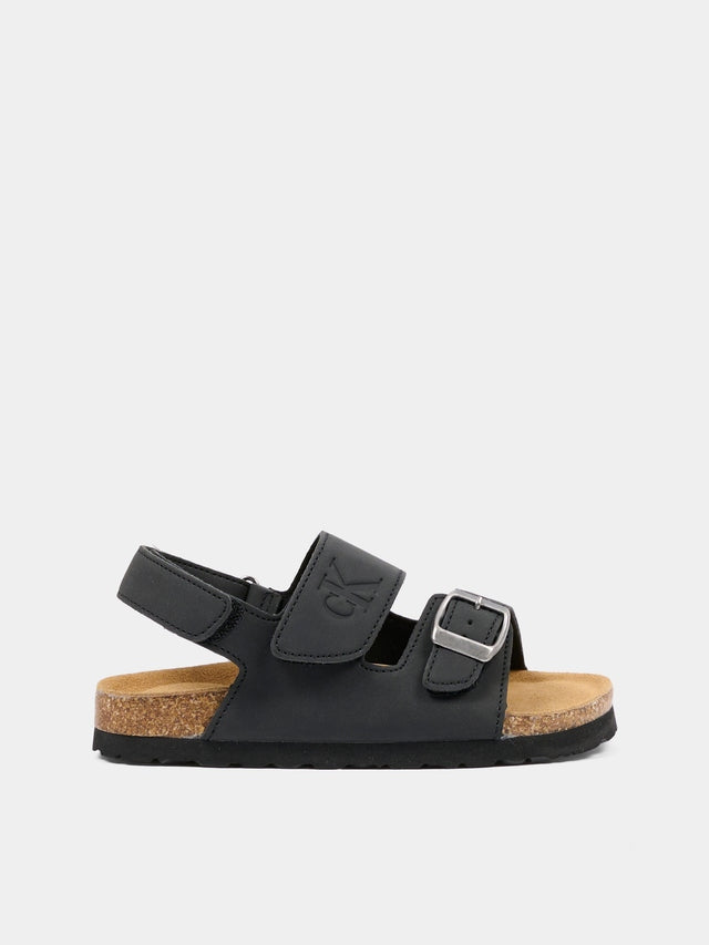 SANDALO VELCRO NERO 