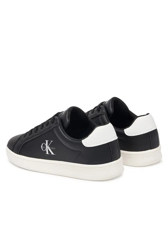 SNEAKER BASSA ALLACCIATA NERO/BIANCO 