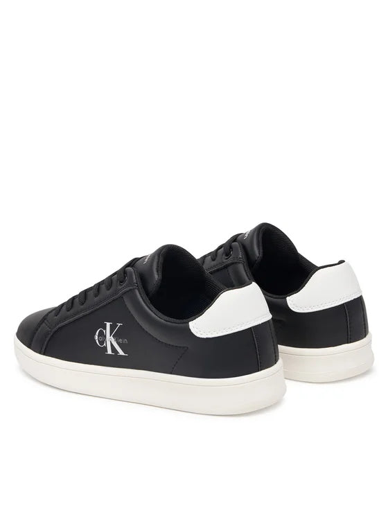 SNEAKER BASSA ALLACCIATA NERO/BIANCO 