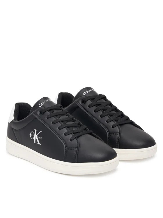 SNEAKER BASSA ALLACCIATA NERO/BIANCO 