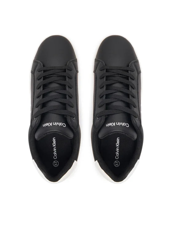 SNEAKER BASSA ALLACCIATA NERO/BIANCO 