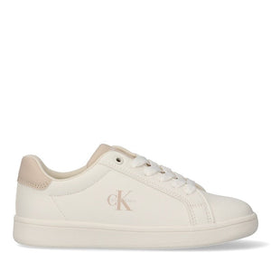 CALVIN KLEIN SNEAKER BASSA ALLACCIATA OFF WHITE/BEIGE