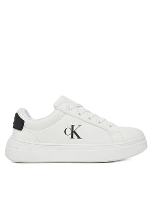 CALVIN KLEIN SNEAKER BASSA ALLACCIATA BIANCO/NERO