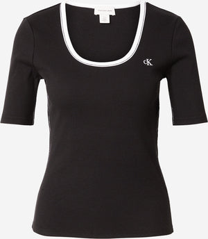 CALVIN KLEIN JEANS SS 2X2 BABY RIB SCOO