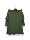 LOVEme Completo blusa con alamari e shorts on viscosa goffrata