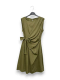 LOVEme Abito midi in cotone elasticizzato, con drappeggio e fiocco sul fianco