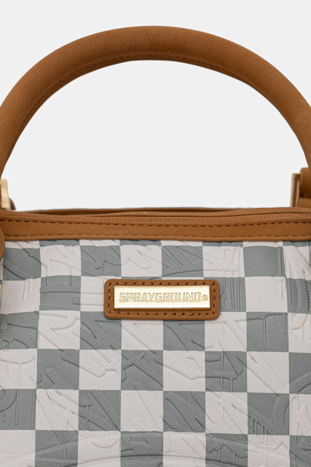 GRAFF EMBOSSED CREAM CHECK<BR/>MINI DUFFLE 