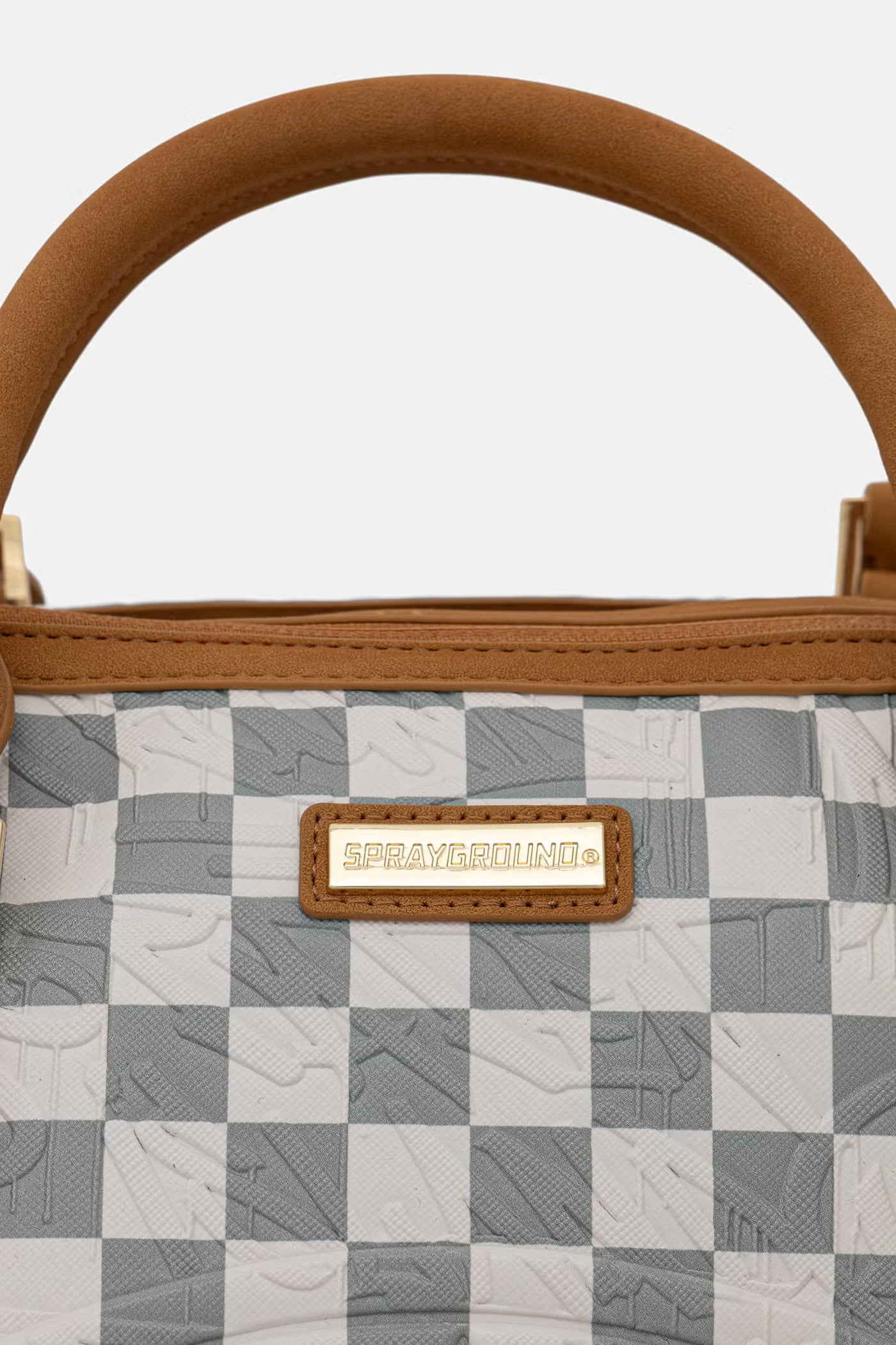 GRAFF EMBOSSED CREAM CHECK<BR/>MINI DUFFLE 