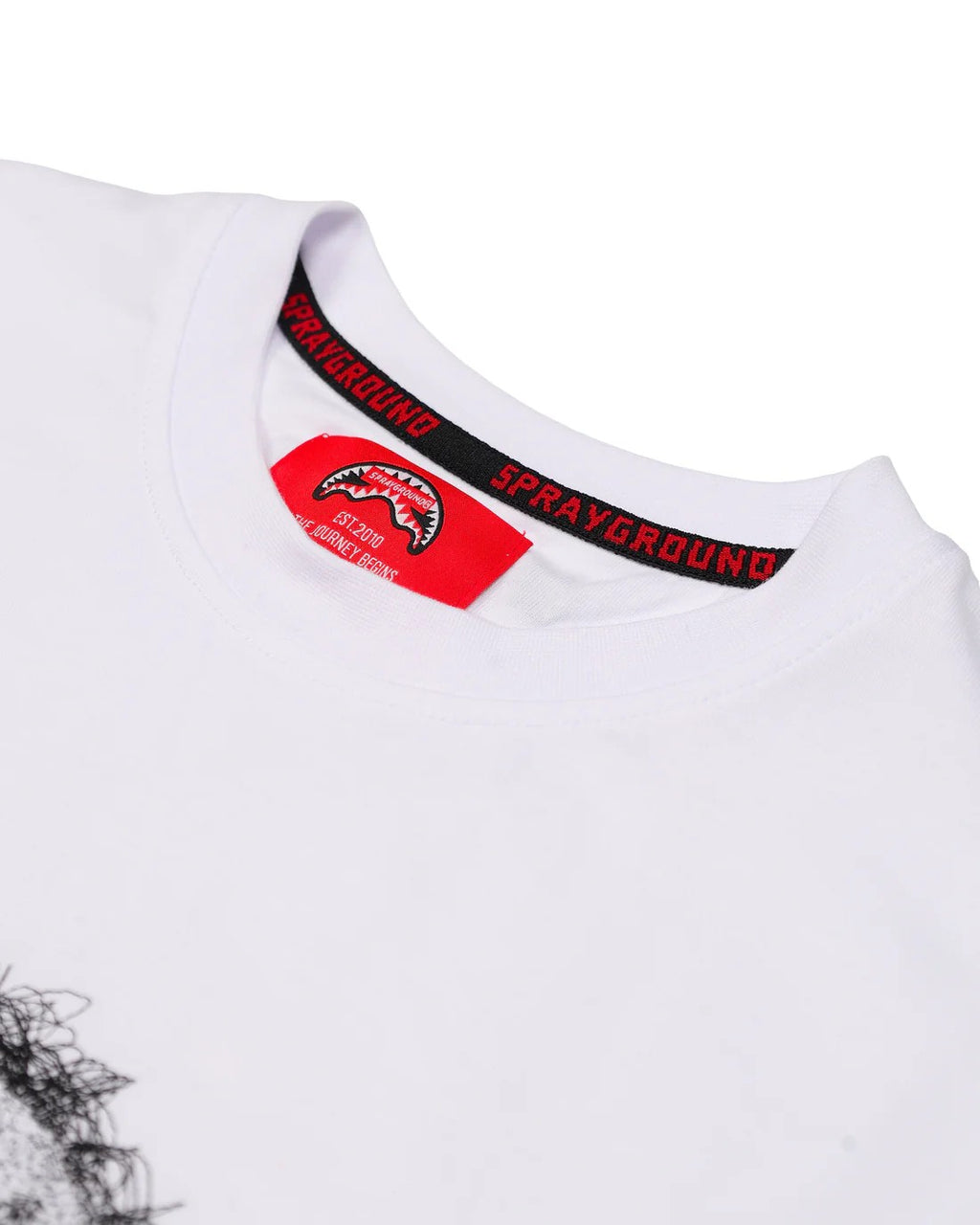 SCRIBBLE EMBROIDERY SHARK REG<BR/>T-SHIRT WHT 