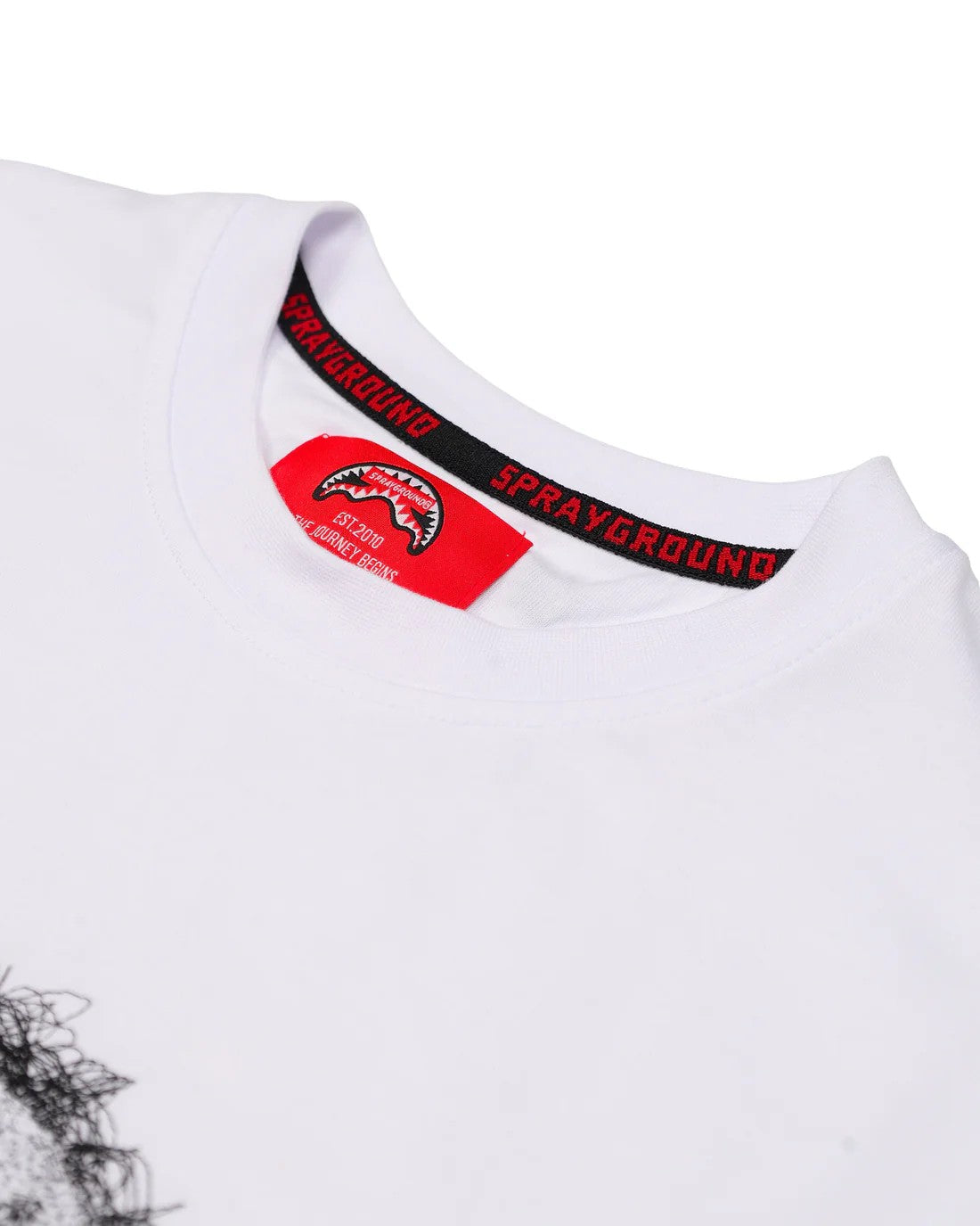 SCRIBBLE EMBROIDERY SHARK REG<BR/>T-SHIRT WHT 