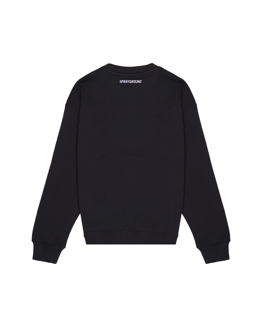 SCRIBBLE EMBROIDERY SHARK<BR/>CREW BLK 