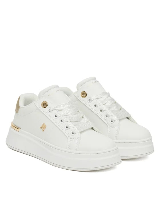 SNEAKER BASSA ALLACCIATA BIANCO/PLATINO 