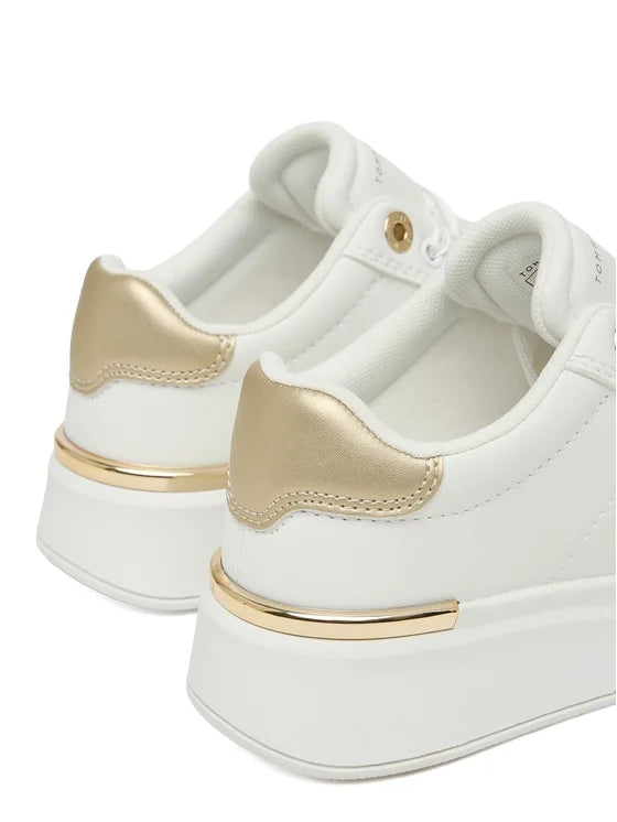 SNEAKER BASSA ALLACCIATA BIANCO/PLATINO 