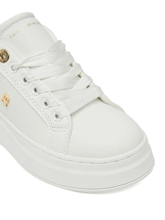 SNEAKER BASSA ALLACCIATA BIANCO/PLATINO 