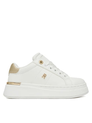 TOMMY HILFIGER SNEAKER BASSA ALLACCIATA BIANCO/PLATINO