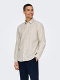ONLY&SONS ONSCAIDEN LIFE LS SOLID LINEN SHIRT NOOS