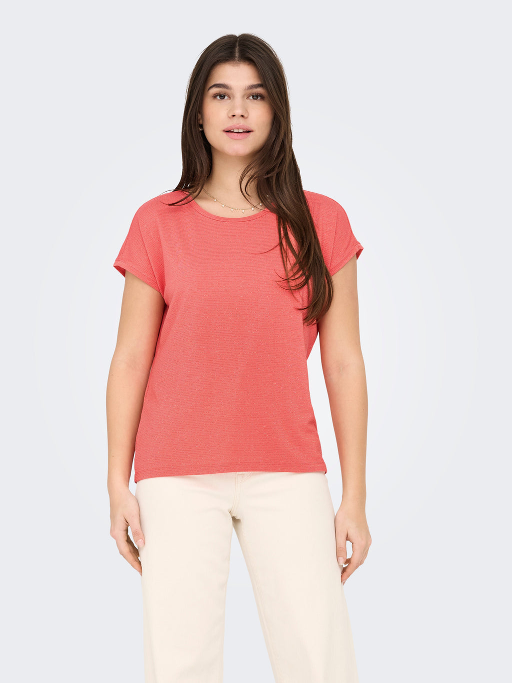 ONLCLAUDIA S/S GLITTER STRIPE TOP JRS 