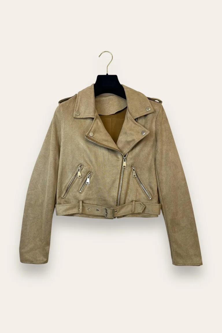 Giacca chiodo in dainetto YY-10704/Cammello LOVEme
