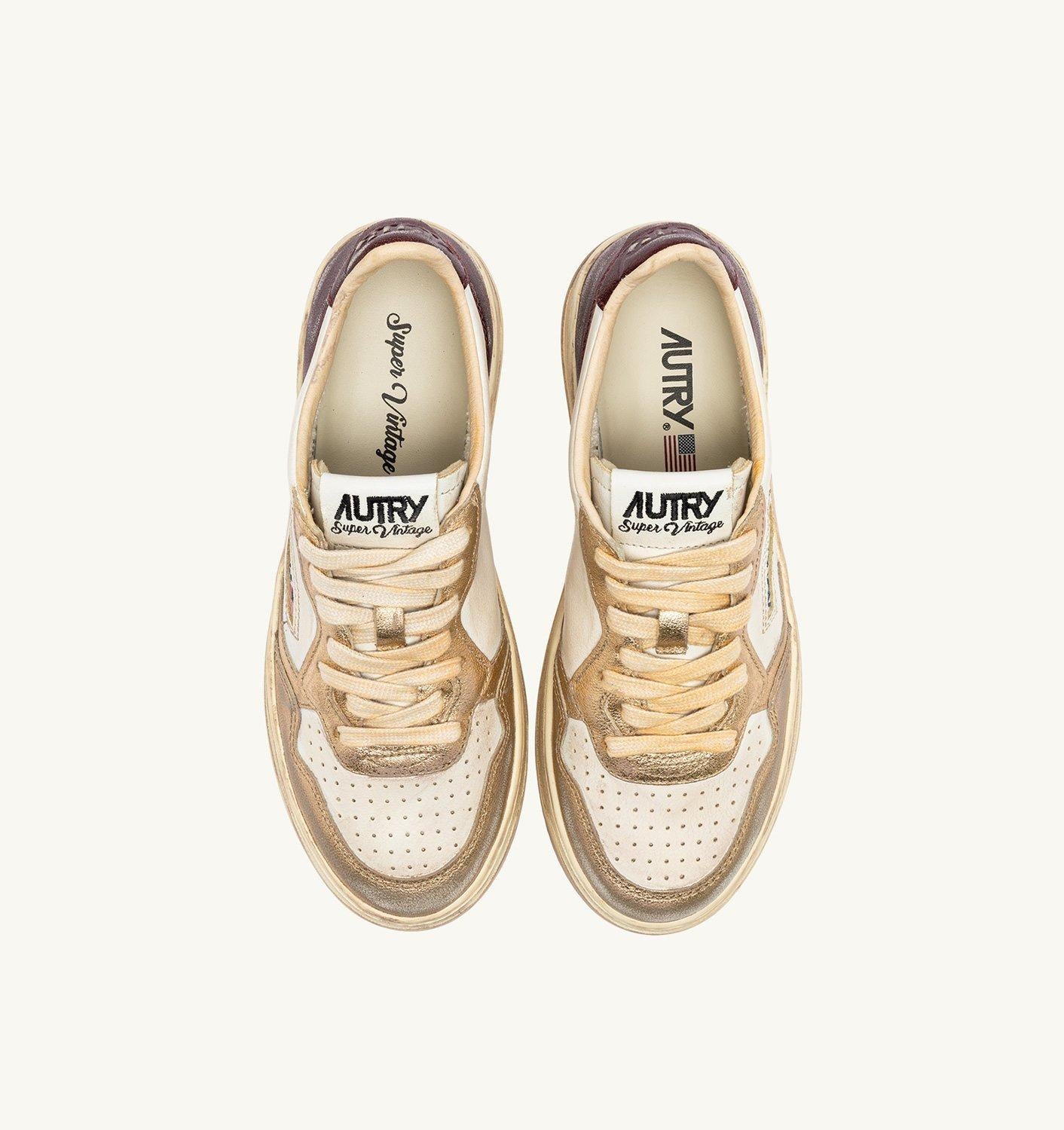 Autry Women's Medalist Low Super Vintage AVLW-MT04/PLATINUM-VIOLET AUTRY