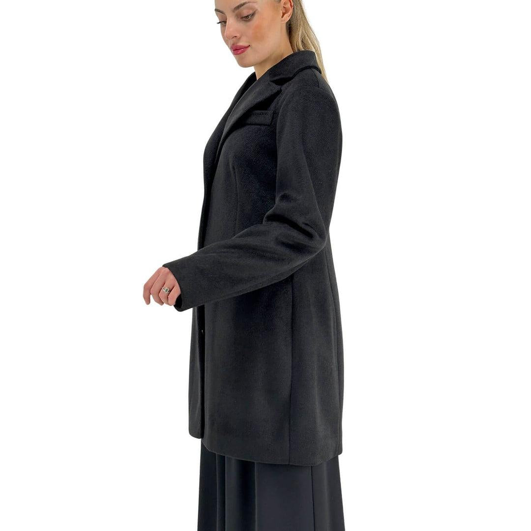 CAPPOTTO IN PANNO COLLO REVERS MW9640601/NERO MARKUP