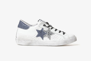 2STAR SNEAKERS PRIME STAR BIANCO/ARGENTO/BLU