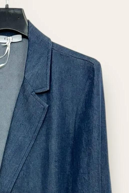 Giacca in denim, un bottone AM-10651-AM-8013/Blu Jeans Scuro LOVEme