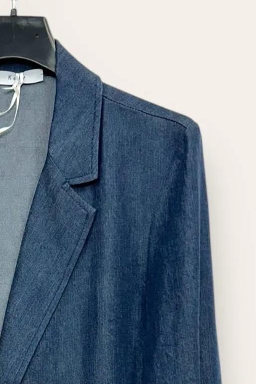 Giacca in denim, un bottone AM-10651-AM-8013/Blu Jeans Scuro LOVEme